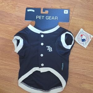 MLB TAMPA BAY RAYS Pet Jersey Dog Shirt Sz S, M NWT Baseball Logo Athletic
